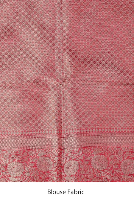 Zal From Benaras_White Kota Doria Organza Silk Woven Border Saree With Unstitched Blouse Piece _Online_at_Aza_Fashions