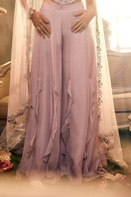 Sunita Bhandari Purple Tulle, Viscose, Organza Pearls, Sequins, Seraphine Corset Sharara Set Online at Aza Fashions Sunita Bhandari_Purple Tulle, Viscose, Organza Pearls, Sequins, Seraphine Corset Sharara Set _Online_at_Aza_Fashions