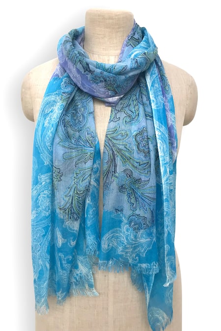 Pashma Paisley Pattern Gradient Scarf 