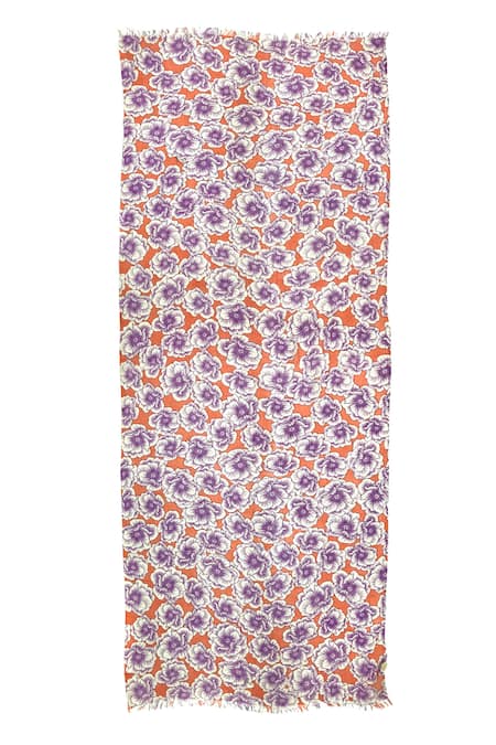 Pashma Carnations Silk Cashmere Scarf 