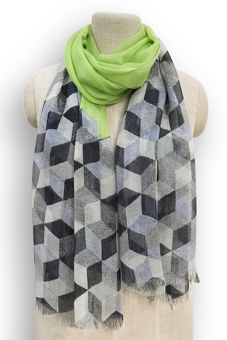 Pashma Tessellations Contemporary Silk Cashmere Scarf 