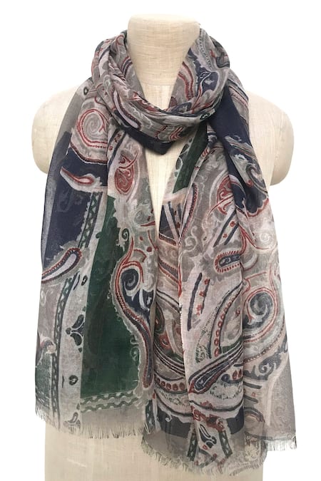 Pashma Paisley Swirl Pattern Scarf 