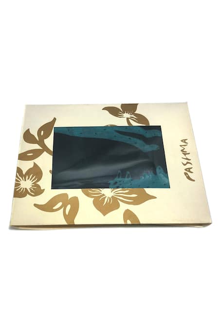 Buy_Pashma_Black Feline Silk Cashmere Scarf _Online_at_Aza_Fashions