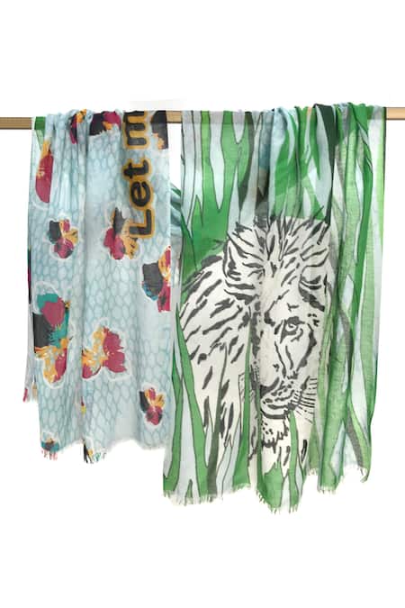 Pashma Jungle Lion Print Scarf 