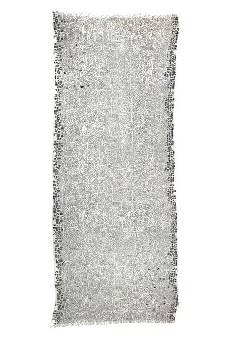 Shop_Pashma_White Geometric Abstract Silk Cashmere Scarf _Online_at_Aza_Fashions