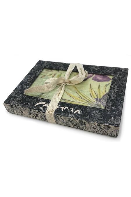 Buy_Pashma_Green Flora And Fauna Linen Scarf _Online_at_Aza_Fashions