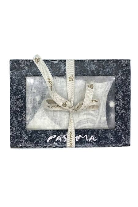 Pashma_Black Feather Motif Pattern Scarf _Online_at_Aza_Fashions