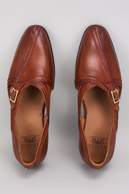 Shop Bubber Couture Brown Jacob Pintuck Peshawari Sandal at Aza Fashions Shop_Bubber Couture_Brown Jacob Pintuck Peshawari Sandal _at_Aza_Fashions