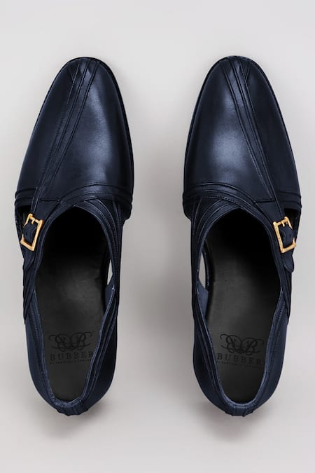 Shop Bubber Couture Blue Damon Pintucked Peshawari Sandal at Aza Fashions Shop_Bubber Couture_Blue Damon Pintucked Peshawari Sandal _at_Aza_Fashions