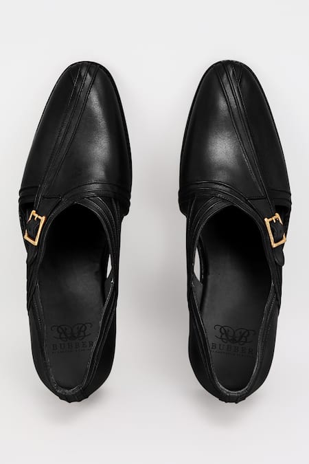 Shop Bubber Couture Black Danton Pintucked Peshawari Sandal at Aza Fashions Shop_Bubber Couture_Black Danton Pintucked Peshawari Sandal _at_Aza_Fashions