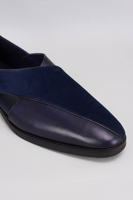 Buy_Bubber Couture_Blue Gavin Almond Toe Peshawari Sandal _Online_at_Aza_Fashions