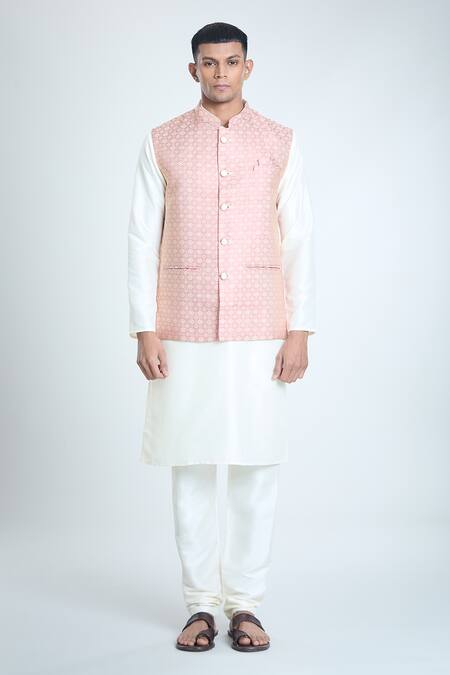 Buy Arihant Rai Sinha Off White Jacquard, Silk Geometric Woven Bundi And Kurta Set Online at Aza Fashions Buy_Arihant Rai Sinha_Off White Jacquard, Silk Geometric Woven Bundi And Kurta Set_Online_at_Aza_Fashions