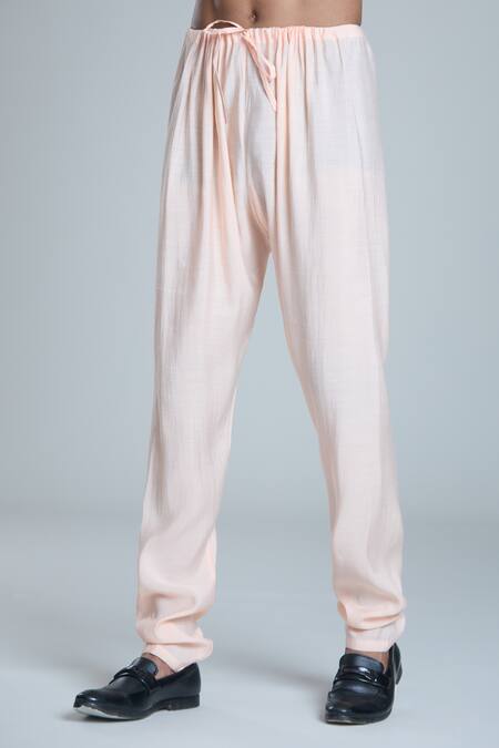 Buy_Arihant Rai Sinha_Peach Silk, Cotton Sequins, Mirrors, Embroidery Bundi Set