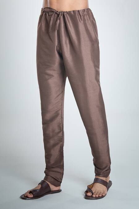 Buy_Arihant Rai Sinha_Brown Jacquard, , Satin Embroidery Flower Woven Bundi And Kurta Set