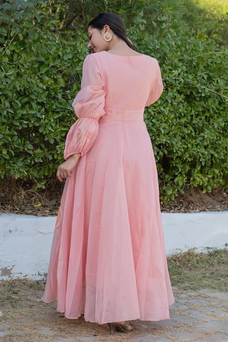 Suti Kapda Hand Painted Chanderi Gown 