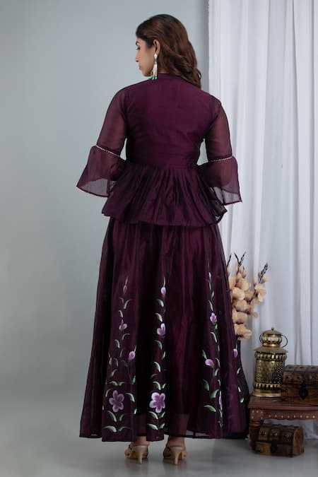 Suti Kapda Floral Hand Painted Lehenga Set 