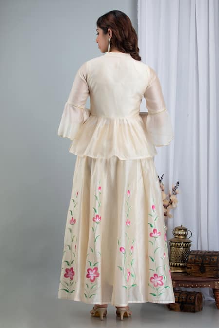 Suti Kapda Chanderi Hand Painted Lehenga Set 