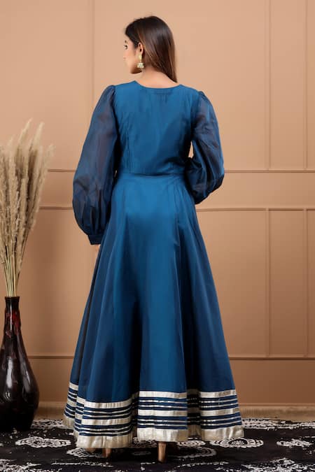 Suti Kapda Gota Embroidered Gown 