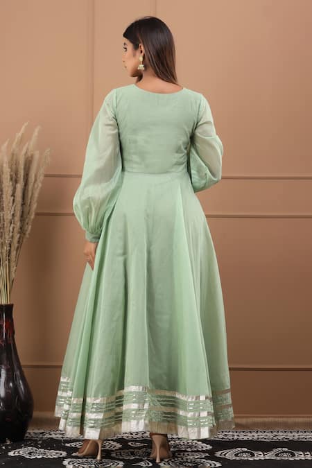 Suti Kapda Gota Work Flared Gown 