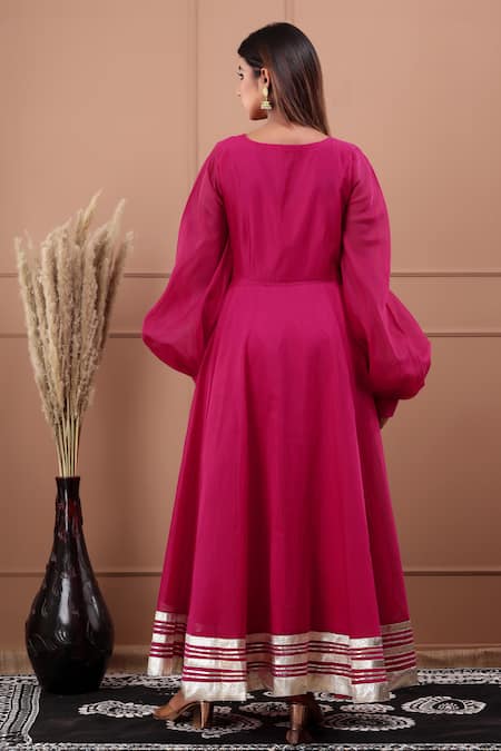 Suti Kapda Gota Work Flared Gown 