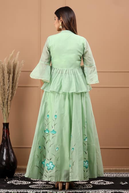 Suti Kapda Handpainted Lehenga Set 