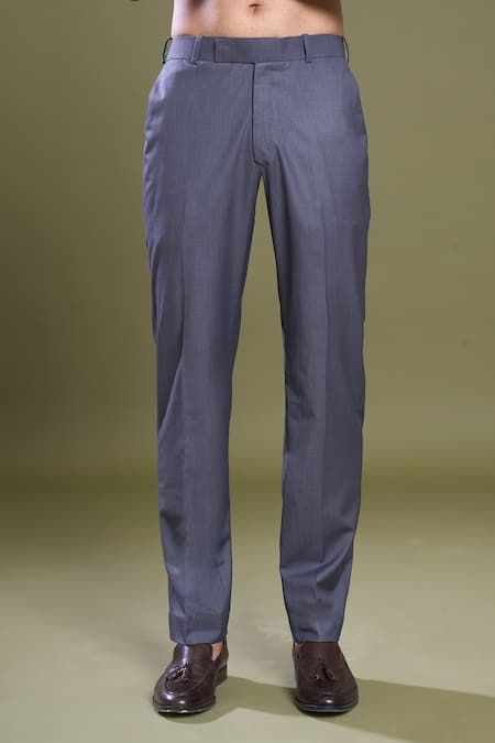 Buy_Arihant Rai Sinha_Grey Suede, Viscose Sequins Garden Embroidered Bandhgala With Pant