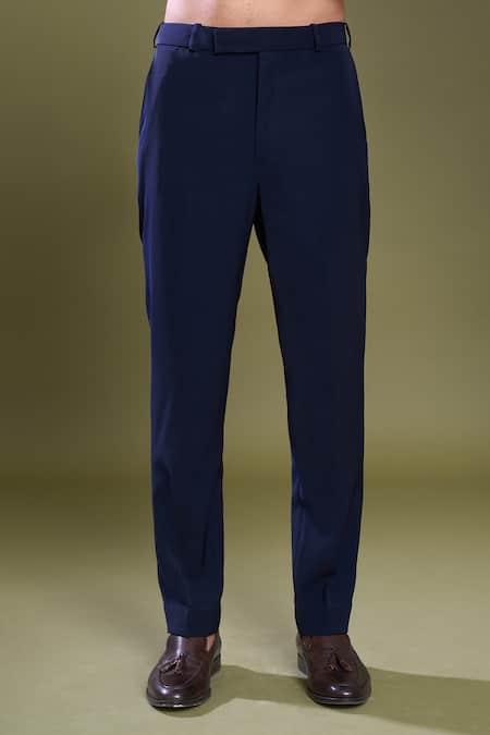 Buy Arihant Rai Sinha Blue Jacquard, Viscose, Satin Embroidery Florin Jaal Bandhgala With Pant Buy_Arihant Rai Sinha_Blue Jacquard, Viscose, Satin Embroidery Florin Jaal Bandhgala With Pant