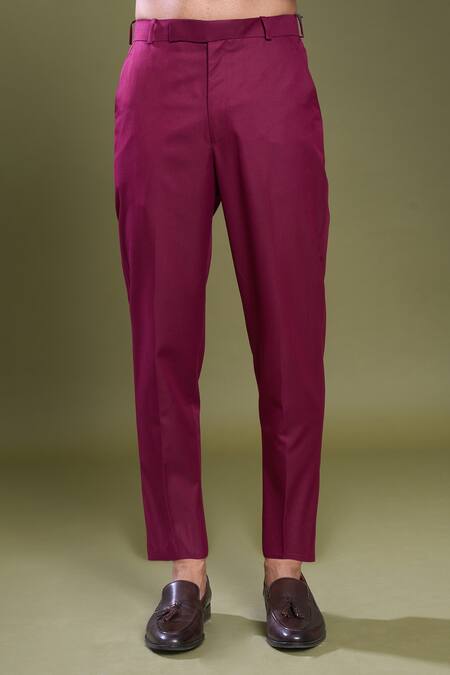 Buy_Arihant Rai Sinha_Maroon Jacquard, Satin, Viscose Nalki Bloom Vine Jacket And Bandhgala Set