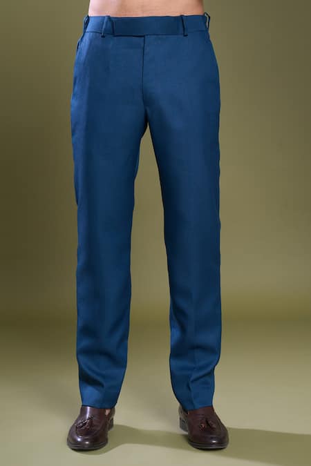 Buy Arihant Rai Sinha Blue Velvet, Satin, Viscose Embossed Galaxy Block Bandhgala With Pant Buy_Arihant Rai Sinha_Blue Velvet, Satin, Viscose Embossed Galaxy Block Bandhgala With Pant