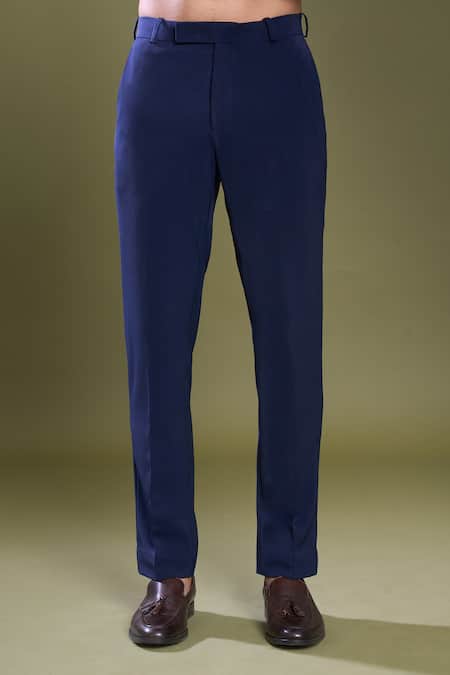 Arihant Rai Sinha_Blue Viscose, Satin Embroidery Daisy Garden Bandhgala With Pant_at_Aza_Fashions