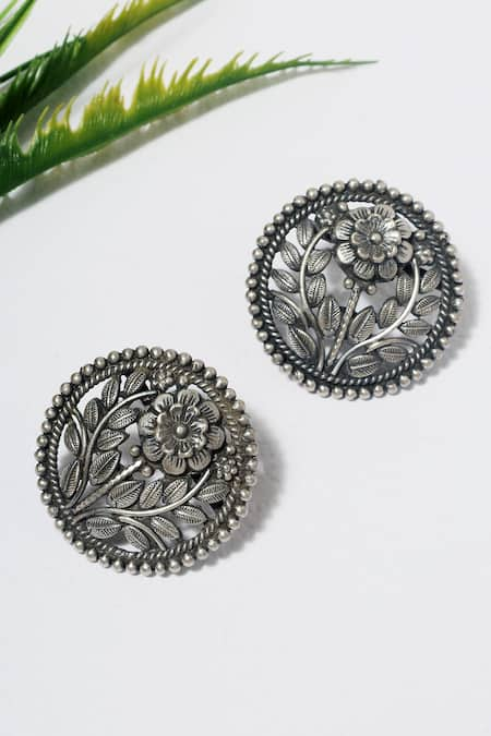 Mero Jewellery Temple Floral Studs 