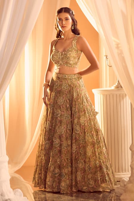 Ariyana By Aza Floral Print Lehenga Set 