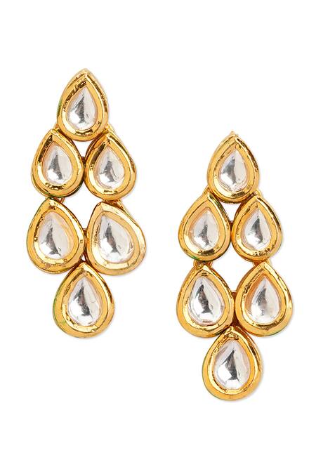 Buy Gold Plated Diamonds Kundan Embellished Necklace Set by Curio