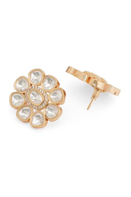 Curio Cottage Gold Plated Stones Eternal Bloom Necklace Set at Aza Fashions Curio Cottage_Gold Plated Stones Eternal Bloom Necklace Set_at_Aza_Fashions