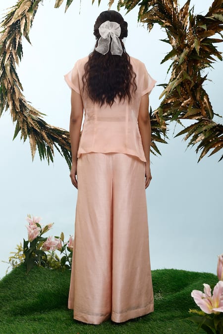 Eclat By Prerika Jalan Squill Floral Applique Embroidered Jacket Pant Set 