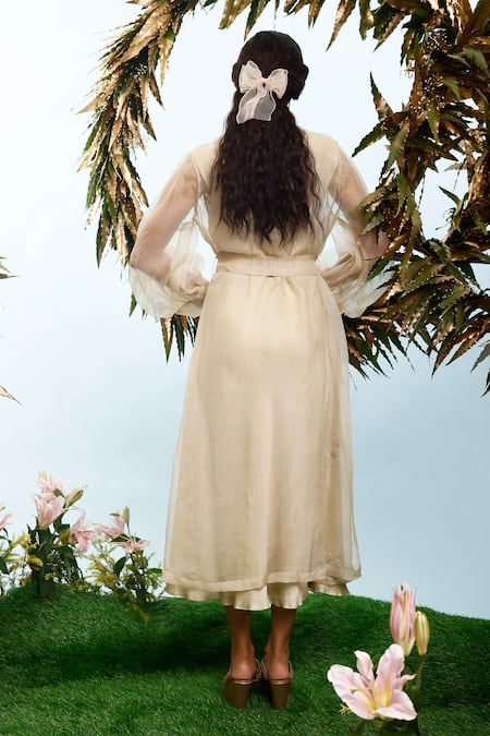 Eclat By Prerika Jalan Floret Embroidered Jacket With Dress 