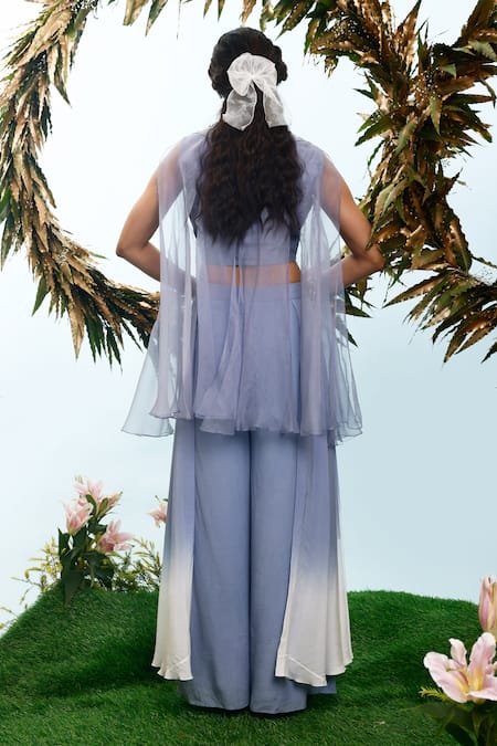 Eclat By Prerika Jalan Sunrose Embroidered Cape Pant Set 