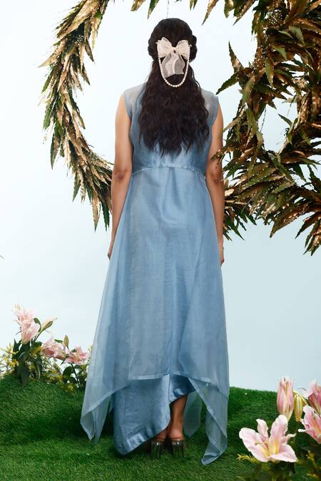 Eclat By Prerika Jalan Holler Placement Embroidered Dress With Jacket 