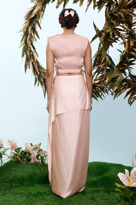 Eclat By Prerika Jalan Maia Embroidered Overlay Top Skirt Set 