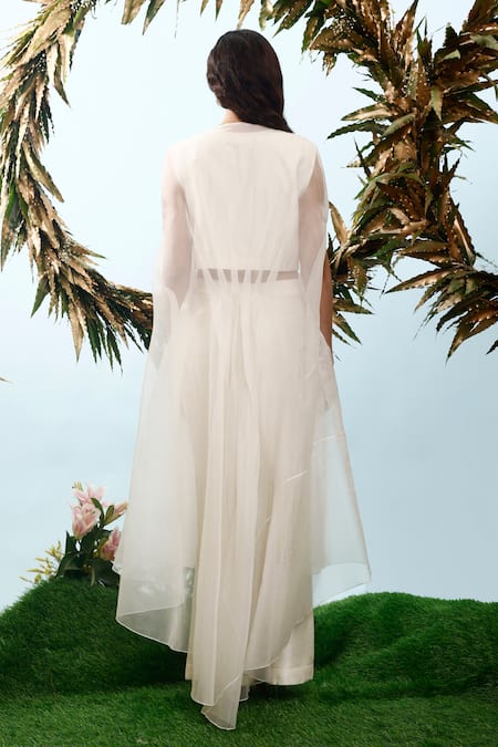 Eclat By Prerika Jalan Ixia Floral Applique Embroidered Jacket Pant Set 