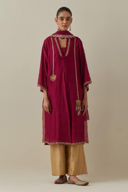 Bunka Ambreen Zari Work Kurta Pant Set 