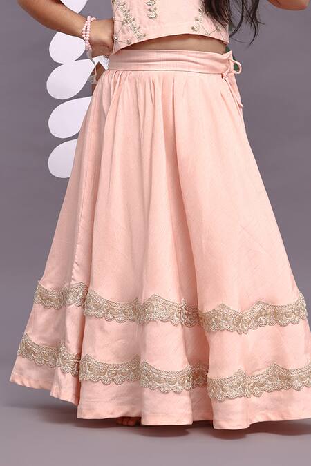 LA Dee DA Pink Bamboo, Taffeta Embroidery Scallop Lace Lehenga With Blouse Online at Aza Fashions LA Dee DA_Pink Bamboo, Taffeta Embroidery Scallop Lace Lehenga With Blouse _Online_at_Aza_Fashions