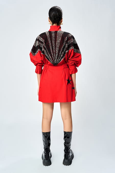 Shahin Mannan Rays Hand Embroidered Jacket Dress 