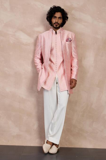 Arjan Dugal Zaal Embroidered Open Bandhgala & Pant Set 