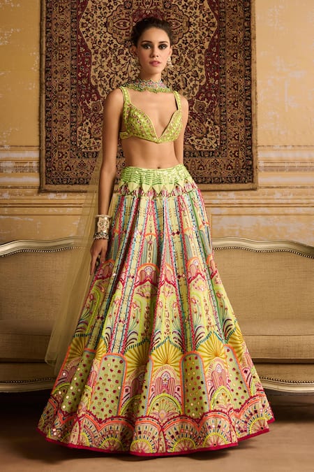 DiyaRajvvir Arch Print Embroidered Lehenga Set 