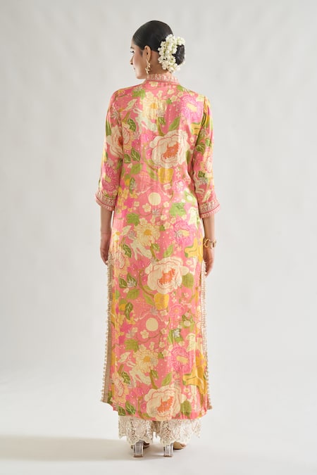 Gopi Vaid Arya Garden Print Tunic & Palazzo Set 