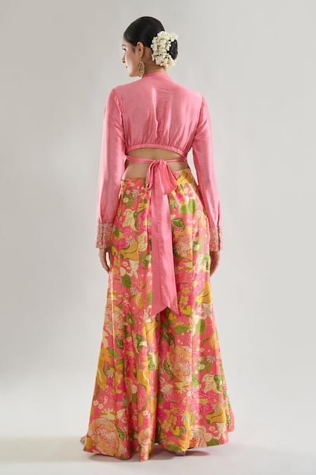 Gopi Vaid Palomi Embroidered Tunic With Flared Pant 
