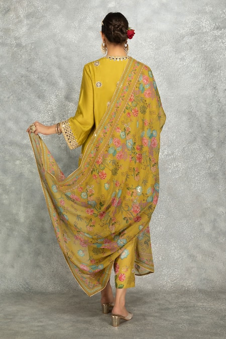 Tanu Malhotra Mirror Dori Embroidered Kurta Set 