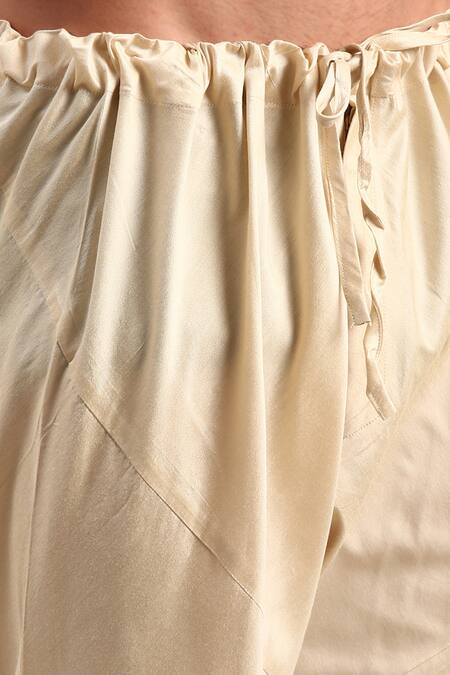 Shop_Mayank Modi - Men_Ivory Chanderi Embroidery Geometric Sherwani And Churidar Set 