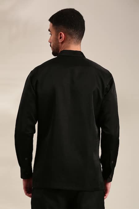 Mayank Modi - Men Dragon Fly Embroidered Front Shirt 